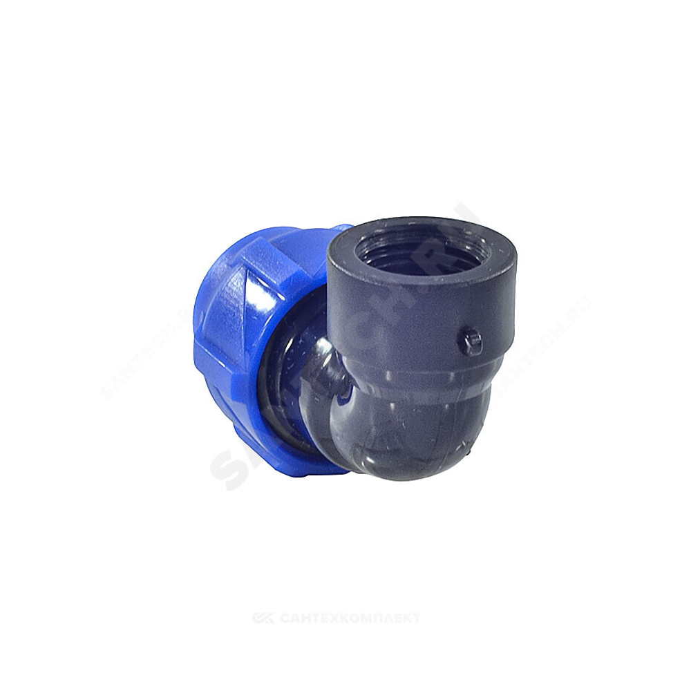 Отвод компрессионный ПЭ Дн 25х3/4"х90гр ВР Ру16 VALFEX 1210012325034