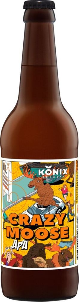 Пиво Коникс Сумасшедший Лось Американский Светлый Эль / Konix Crazy Moose APA 0.45 - стекло