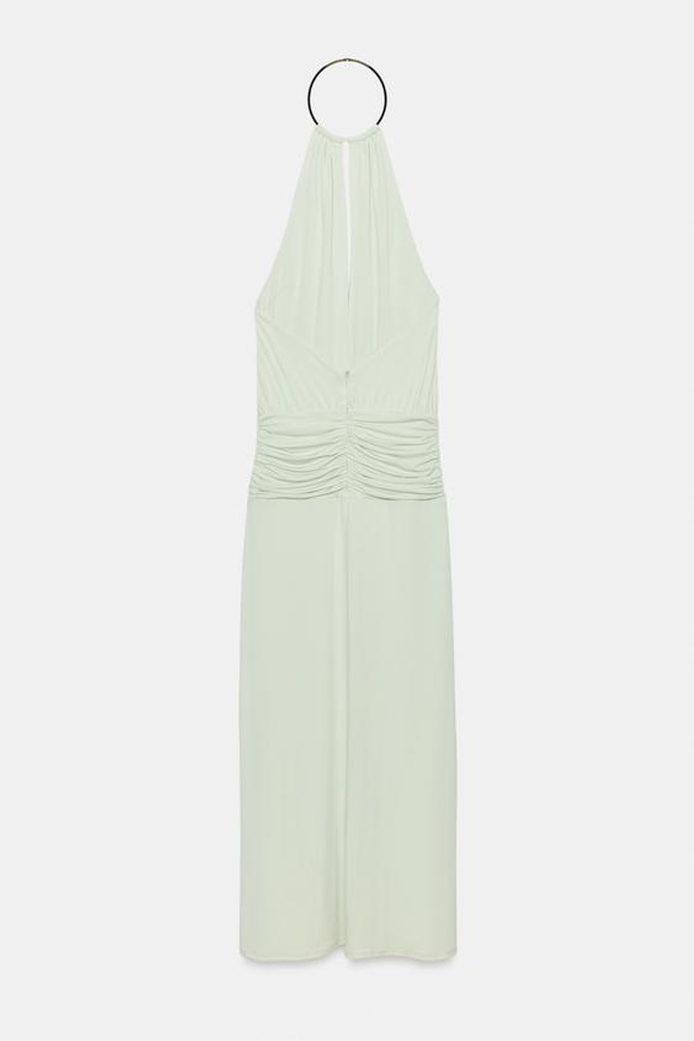 ZARA ДЛИННОЕ ПЛАТЬЕ С ЧОКЕРОМ, СЕРО-СИНИЙ