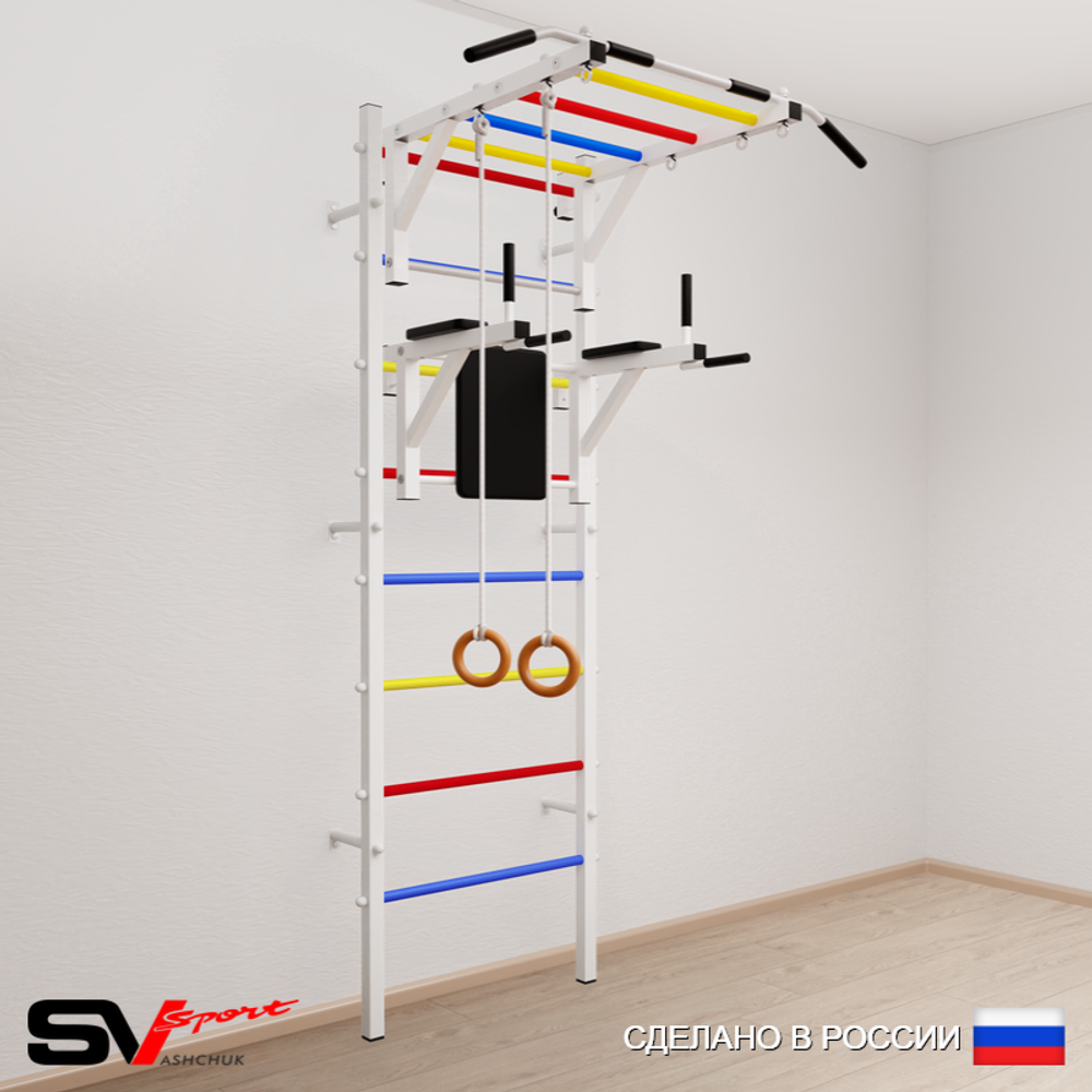 Шведская стенка Sv Sport усиленная 641 (Турник рукоход/Брусья/Кольца)