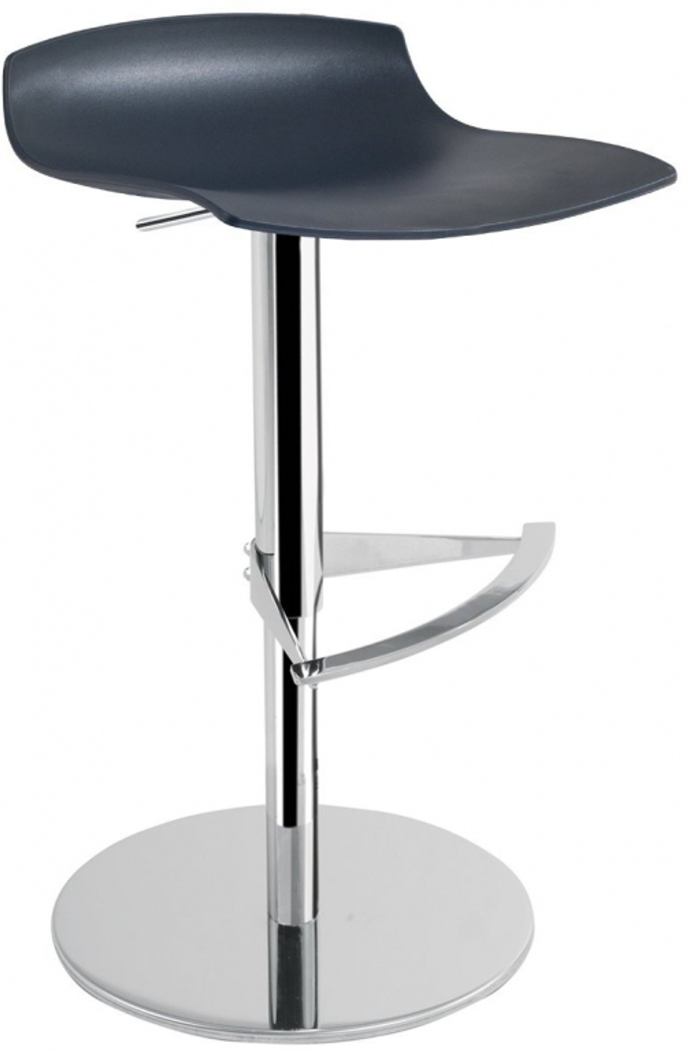Табурет пластиковый барный Papatya X-Treme B Pro, полированный, хромированный, антрацит
