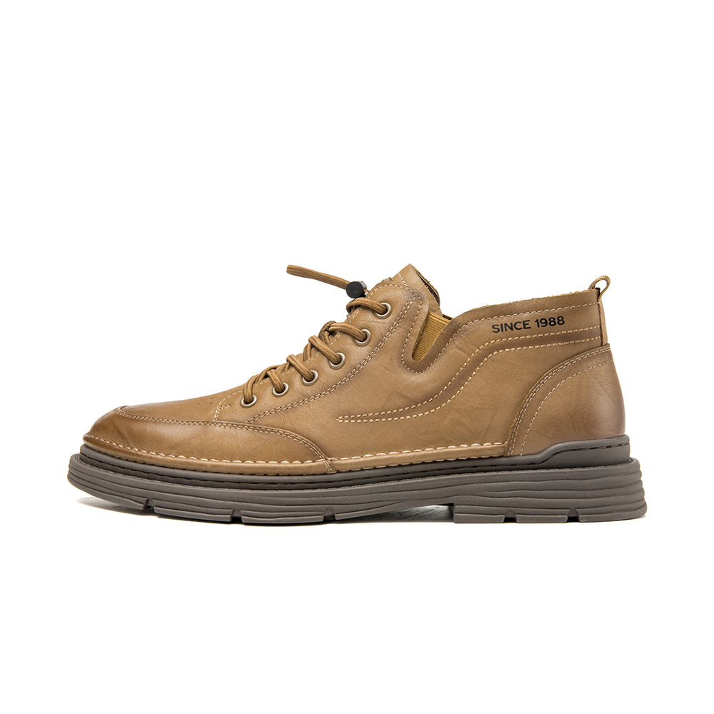 AOKANG Work Boots Men"s Mid top Black/Brown
