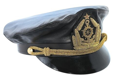 Капитанка кожаная, цвет черный р 60 (10258189)