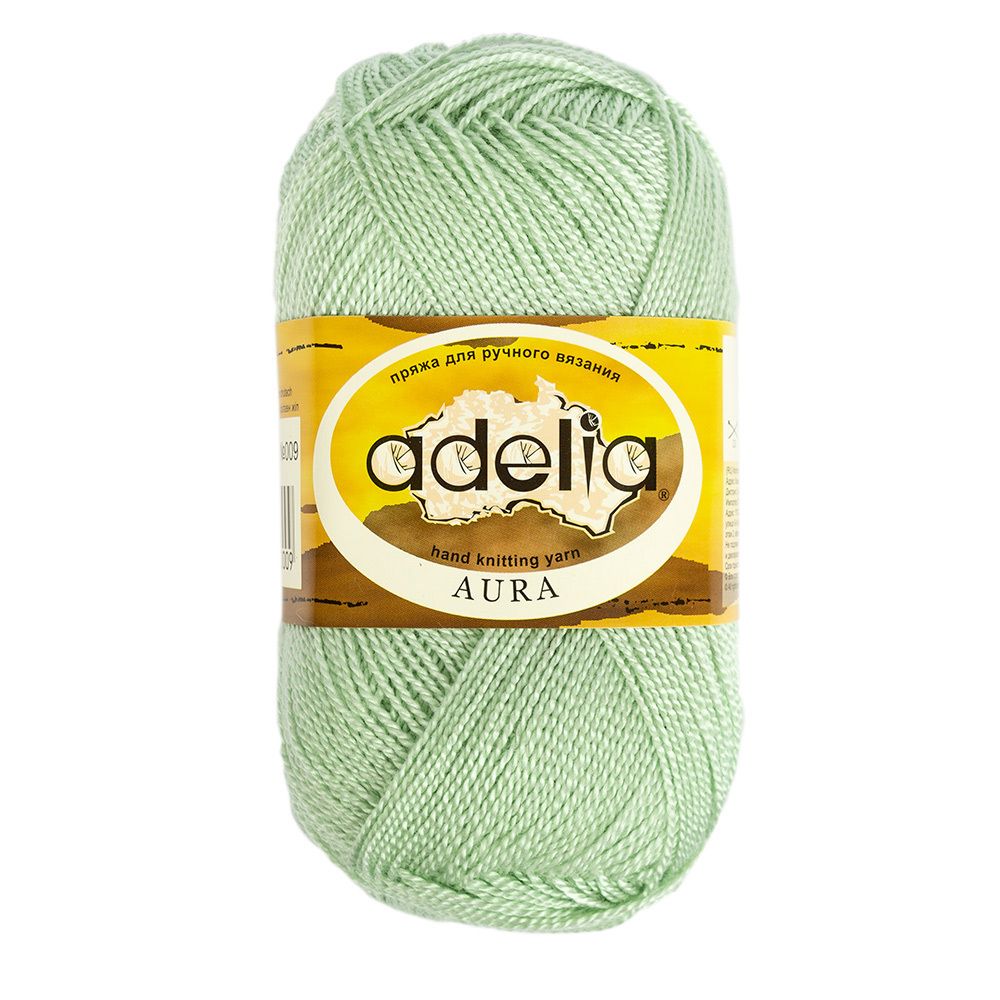 Пряжа Adelia Aura / уп.10 мот. по 50г, 250м, 009 св. зеленый Пряжа Adelia Aura / уп.10 мот. по 50г, 250м, 009 св. зеленый