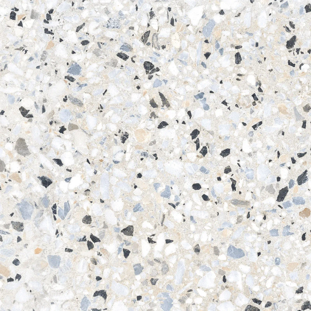 Керамогранит Alma Ceramica GFU6060TRZ07L Terrazzo 60x60 белый / бежевый лаппатированный под камень / терраццо
