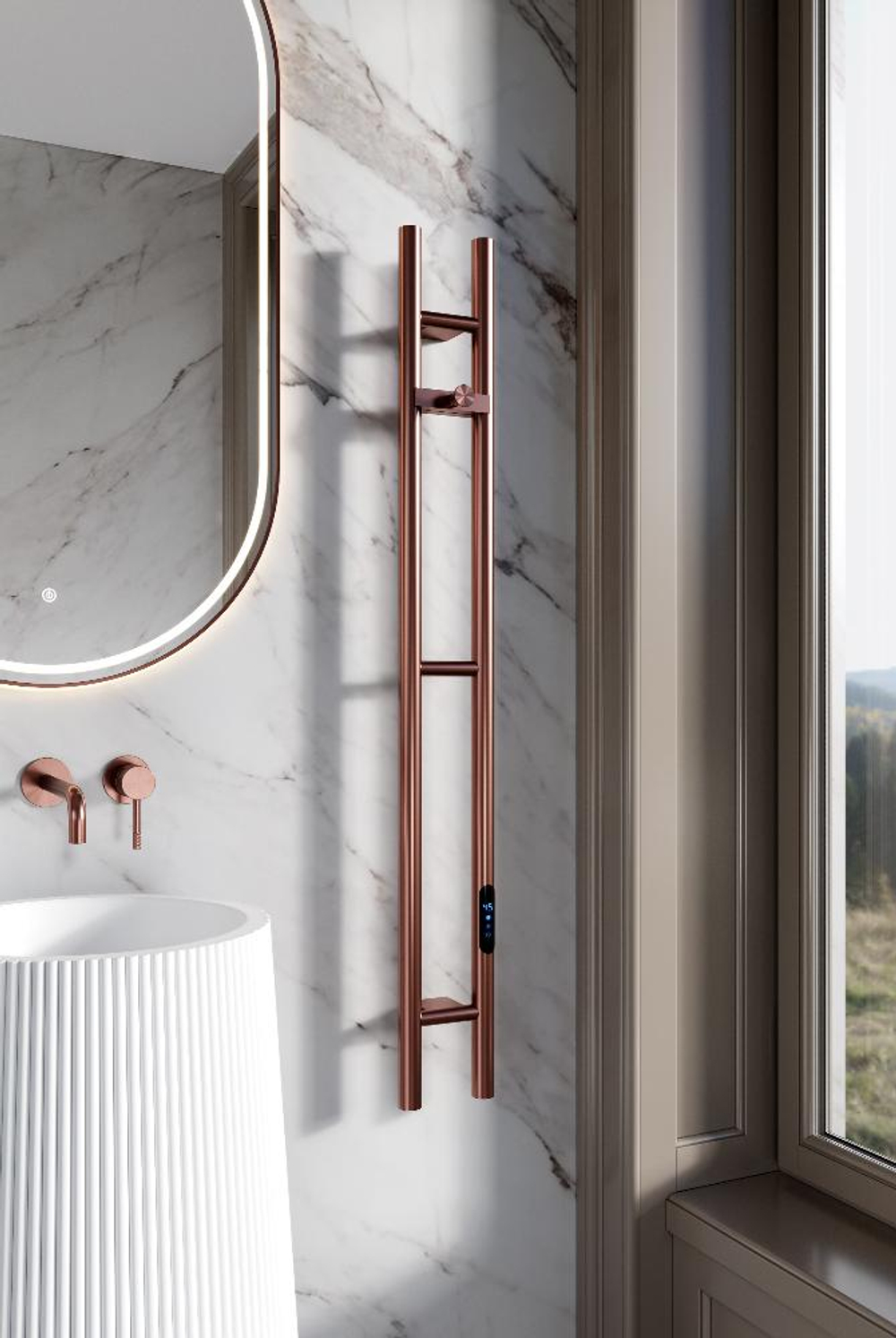 Полотенцесушитель электрический Boheme 729-CB, COPPER BRUSHED