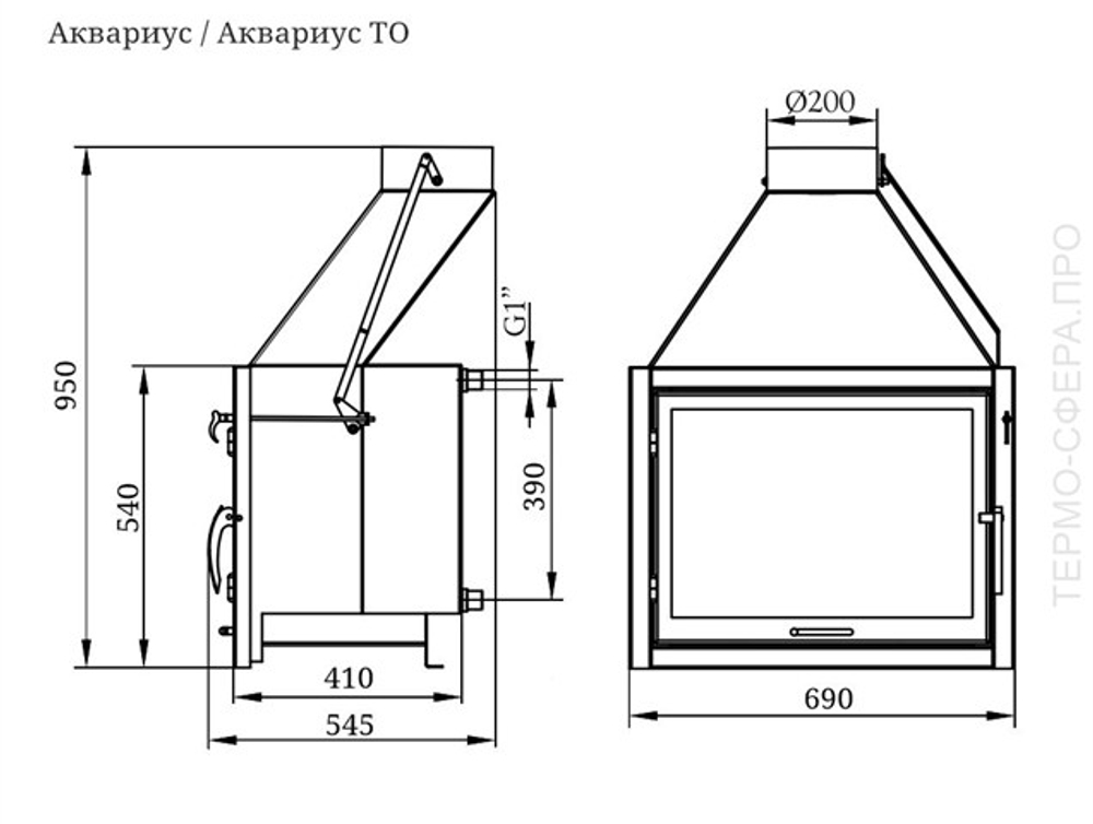 Каминная топка Аквариус ТМФ