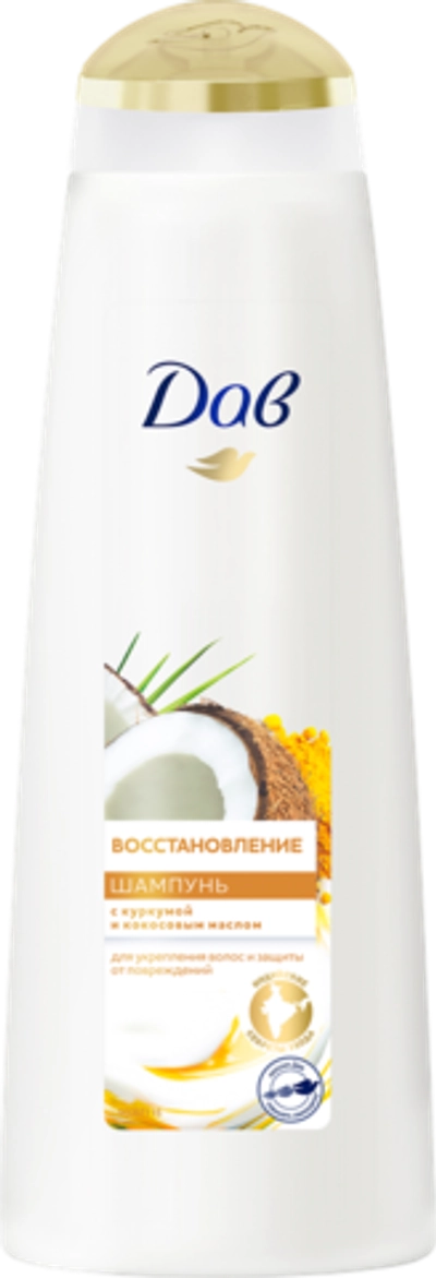 Дав Шампунь Восстановление с куркумой и кокосовым маслом 380мл