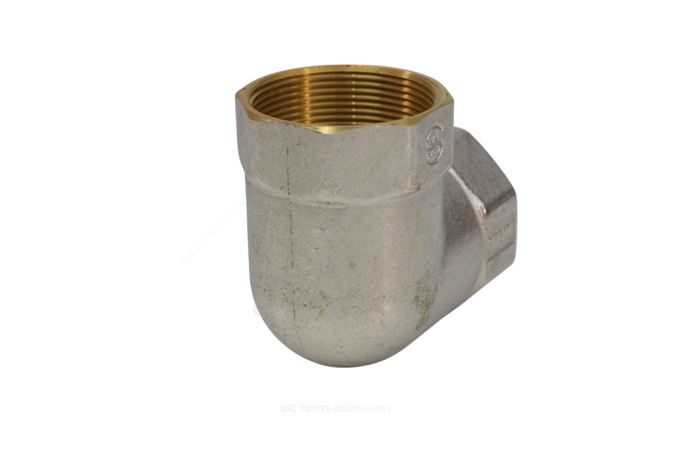 Угольник латунь никель Ду 40 (1 1/2") ВР/ВР 9001 ГОСТ 32585-2013 Aquasfera 9001-05