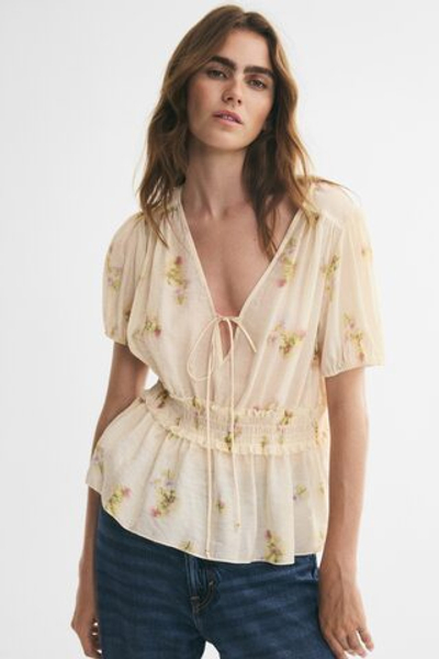 Блуза с пышными рукавами и баской - H&M