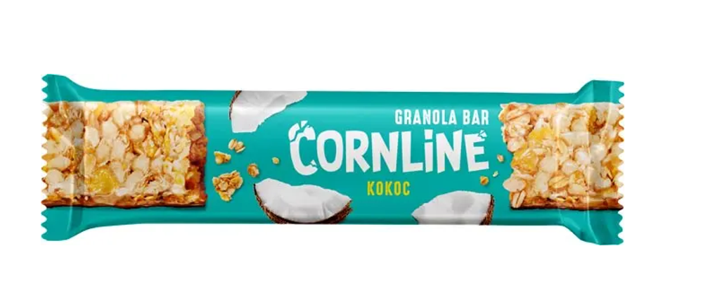 Батончик Cornline, из цельных злаков с кокосом и воздушным рисом, 30 г