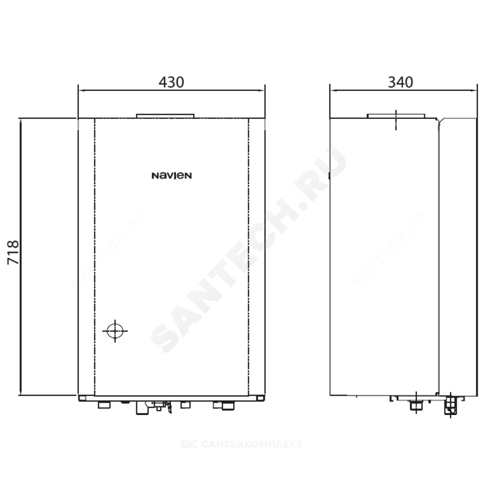 Котел настенный газовый конвекционный 16 кВт двухконтурный ATMO 16AN Navien PATM0016LS001