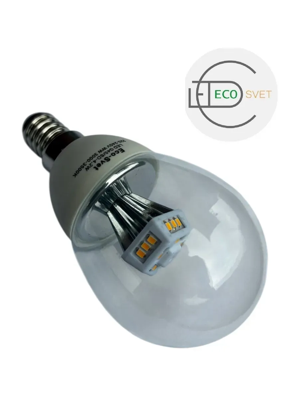 Светодиодная LED лампа G45 4,2W E14 тёпл 5шт
