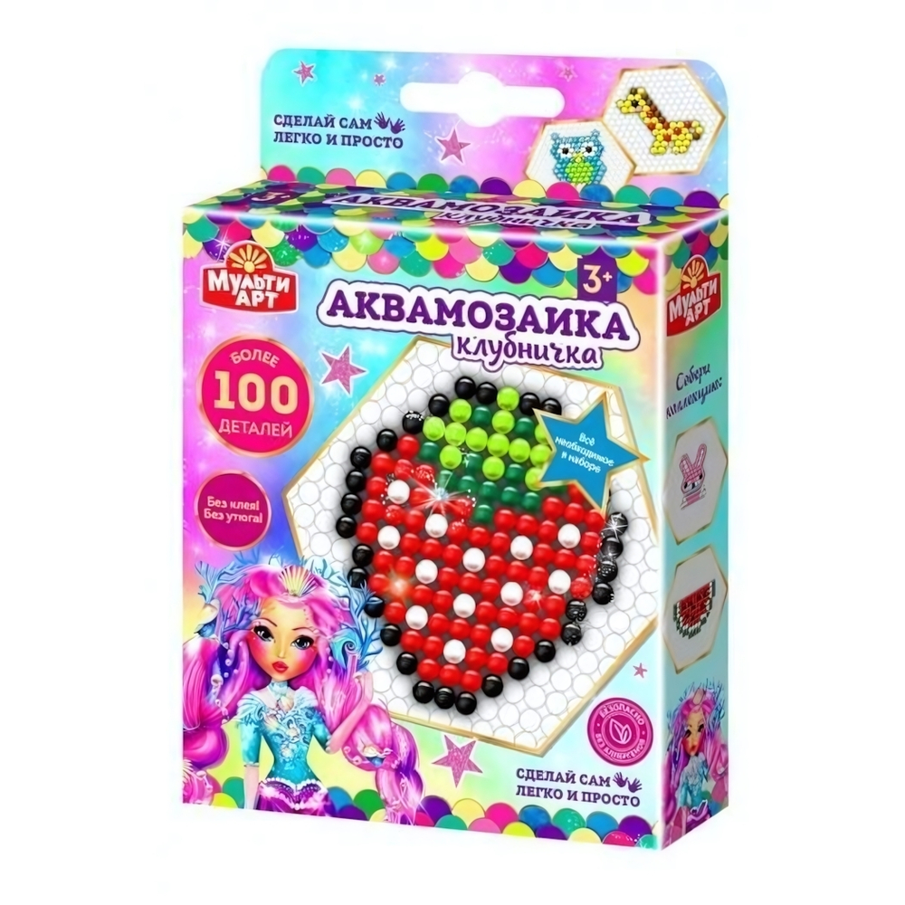 Аквамозаика "Клубничка" 100+ бусин 100-AQUAMOS-8 (Мультиарт)