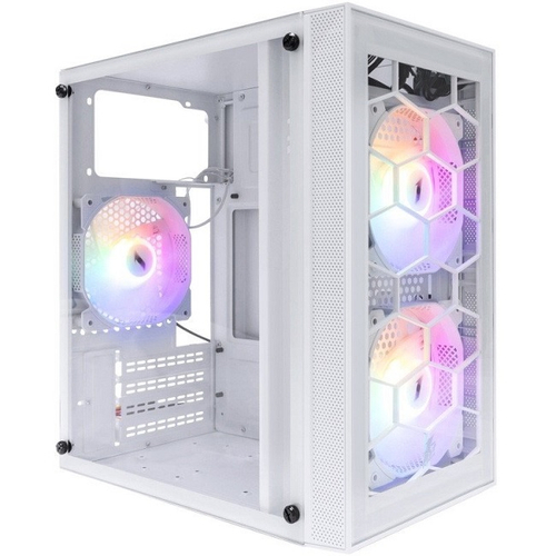 Корпус Mini-Tower 1STPLAYER FIREBASE X1 ARGB, mATX, белый (X1-WH-3F1-W)