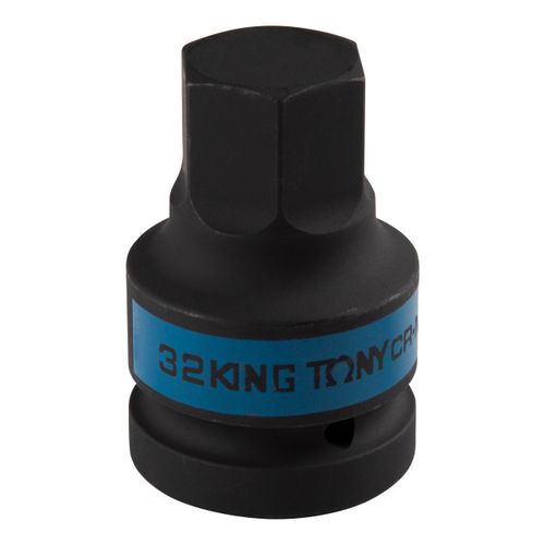 KING TONY (801532M) Насадка (бита) ударная торцевая 1", HEX, 32 мм, L = 80 мм