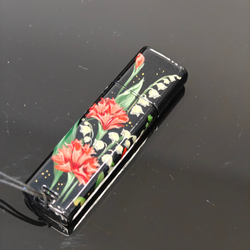 Флешка USB в футляре с ручной росписью "Ландыши и гвоздики"