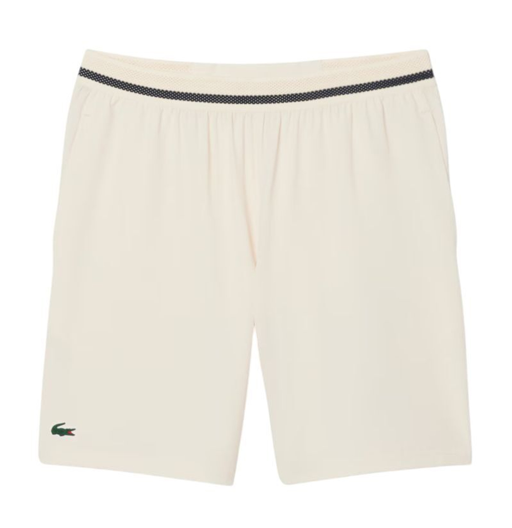 Мужские теннисные шорты Lacoste Tennis X Novak Djokovic - ecru/navy blue