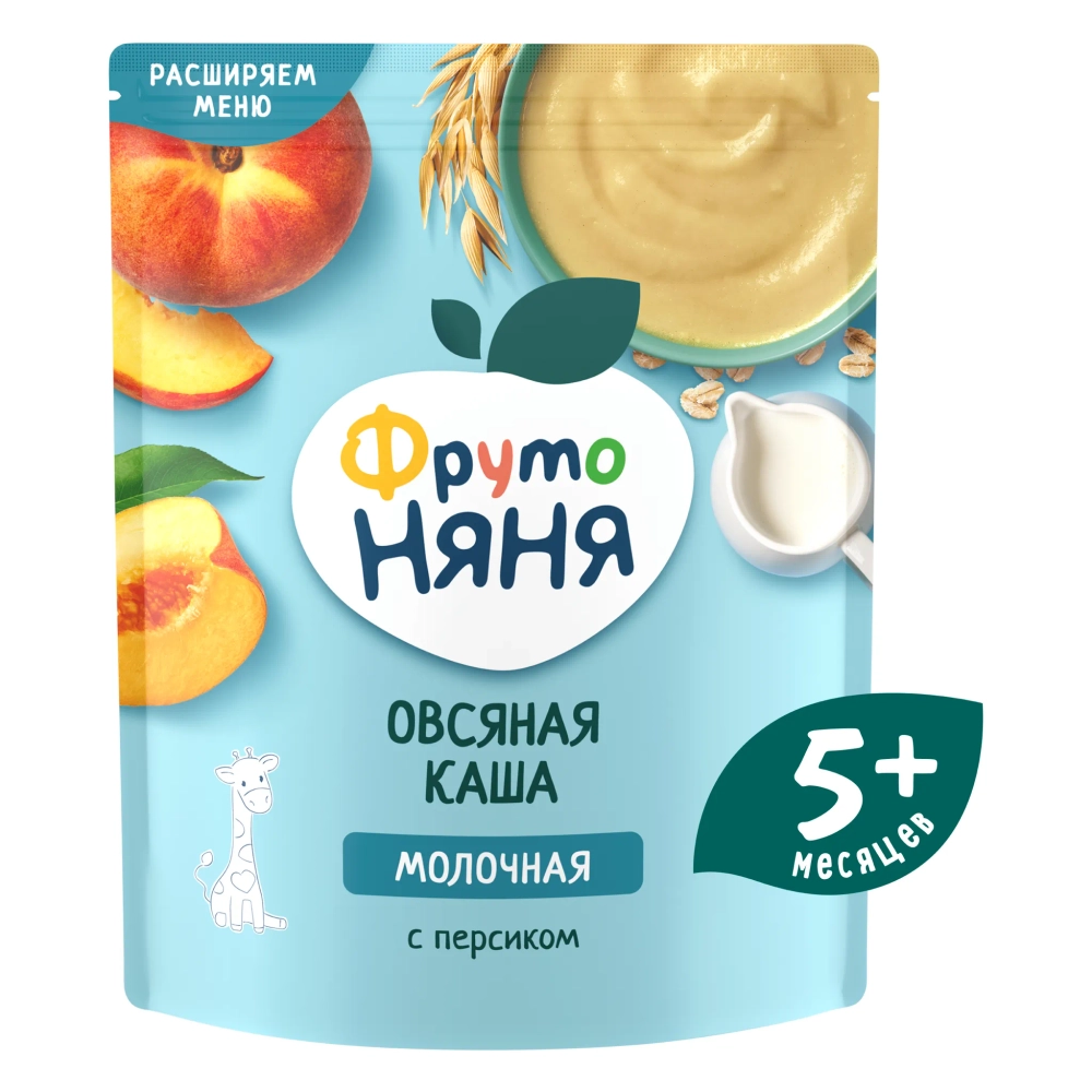 Каша Фрутоняня молочная Овсяная с персиком 200г с 5 месяцев