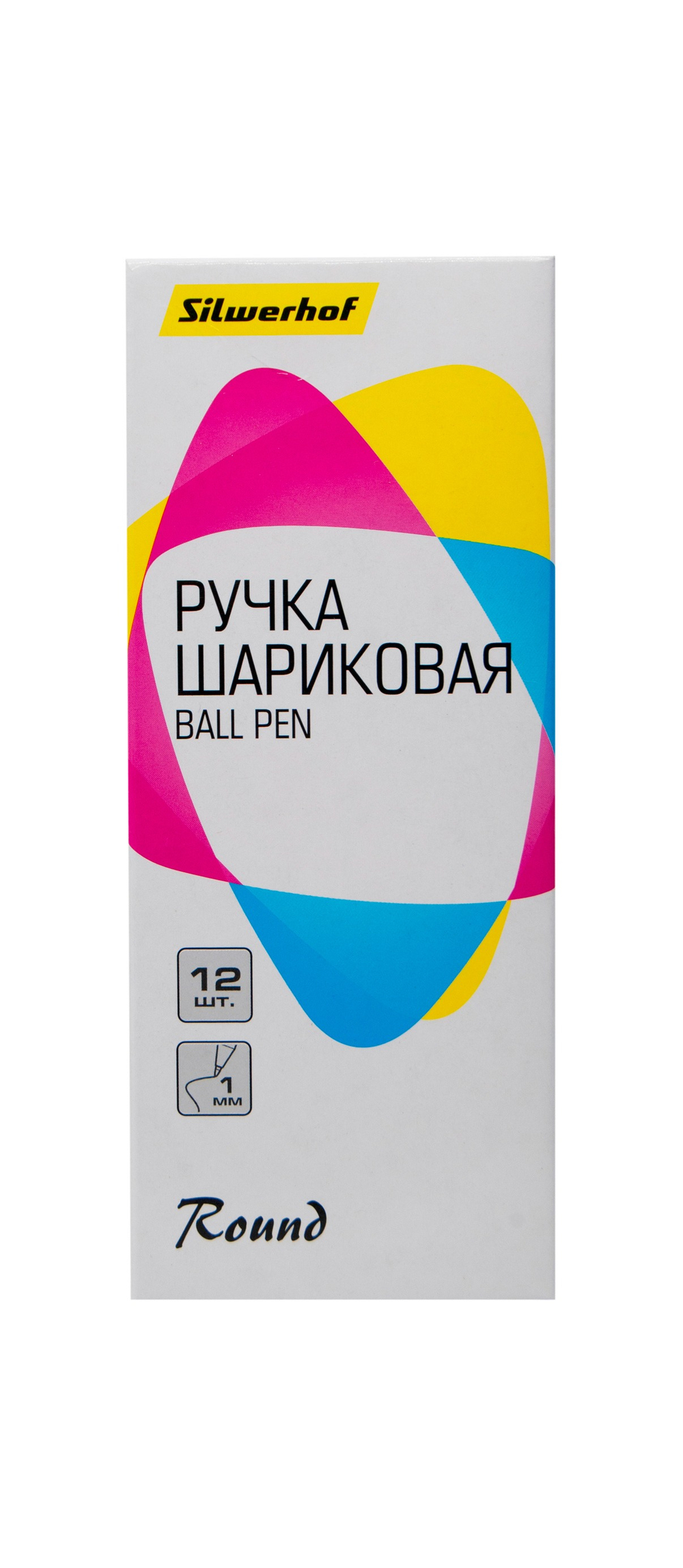 Ручка шарик. Silwerhof Round 1.0 мм, линия 0.7мм, тонированный корпус, синяя, одноразовая