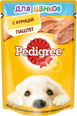 Влажный корм Pedigree для щенков, паштет с курицей, 28 шт x 85 г