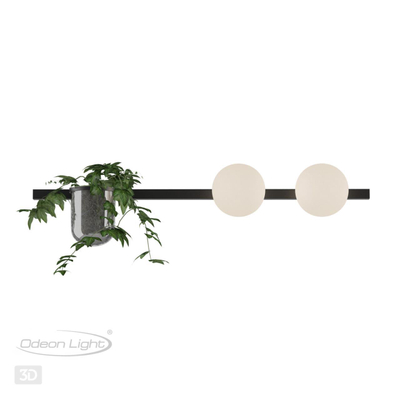 4681/2W WALLI ODL20 463 черный/белый Настенный светильник E14 2*40W 220V FLOWER