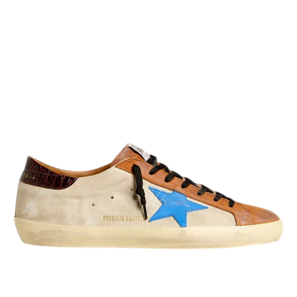 Кеды Golden Goose Superstar LTD Light Blue Star and Crocodile Heel Tab