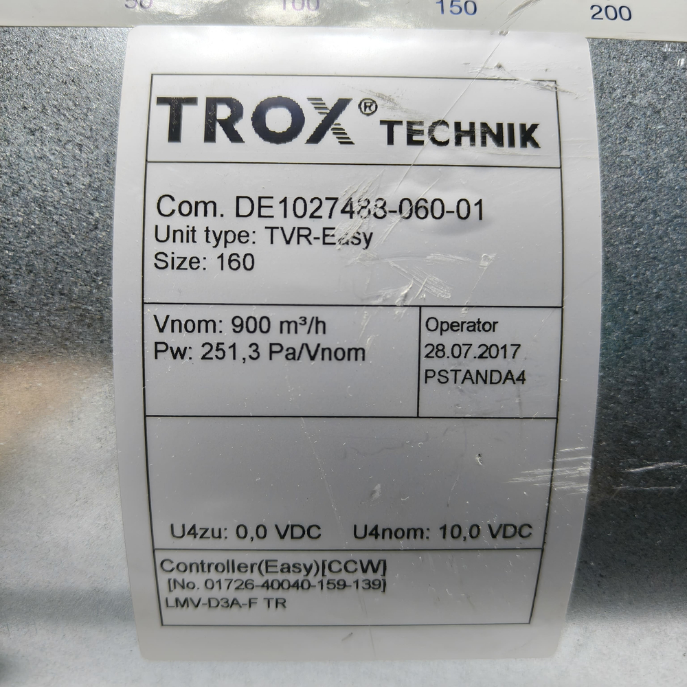 Регулятор расхода воздуха (VAV) trox TVR-Easy 160 и 125