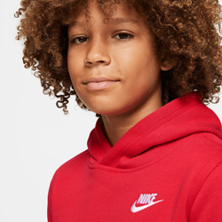 Кофта для мальчика теннисная Nike Sportswear Club PO Hoodie - university red/white