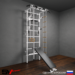 сШведская стенка Sv Pro 805 (Турник Pro/Брусья/стойка/Скамья/Канат/Кольца/Лестница)
