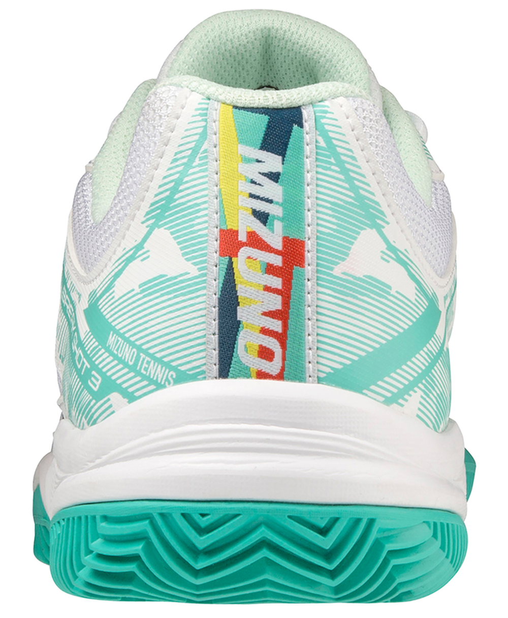 Женские Кроссовки теннисные Mizuno Breakshot 3 CC - white/iron gate/turquoise
