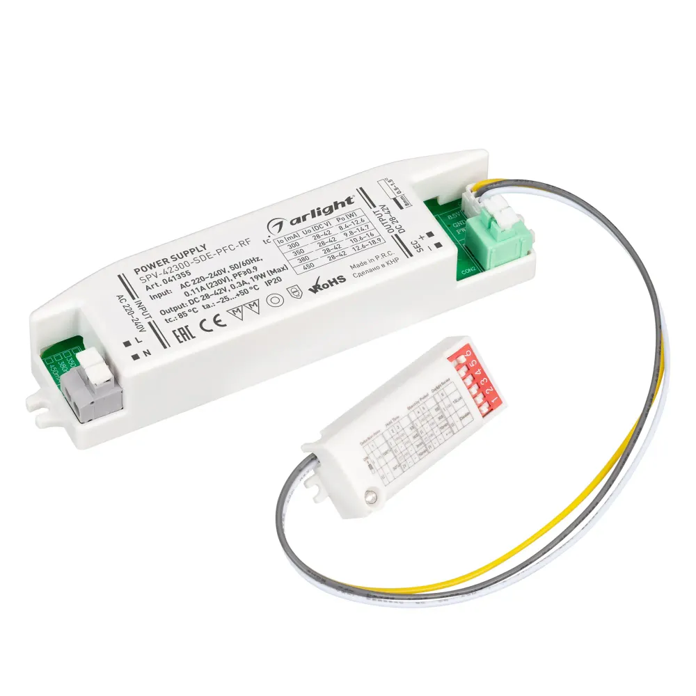 Блок питания SPV-42300-SDE-PFC (19W, 28-42V, 300mA, 5.8GHz) (Arlight, IP20 Пластик, 5 лет) Блок питания SPV-42300-SDE-PFC (19W, 28-42V, 300mA, 5.8GHz) (Arlight, IP20 Пластик, 5 лет)