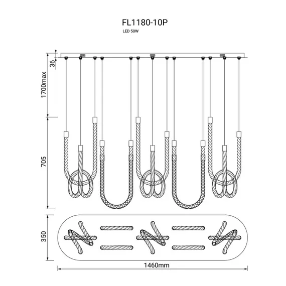Подвесной светильник Levita FL1180-10P Fluorite