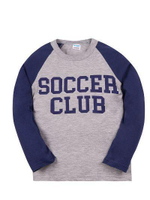 Лонгслив для мальчика Soccer club grey Синий р.122