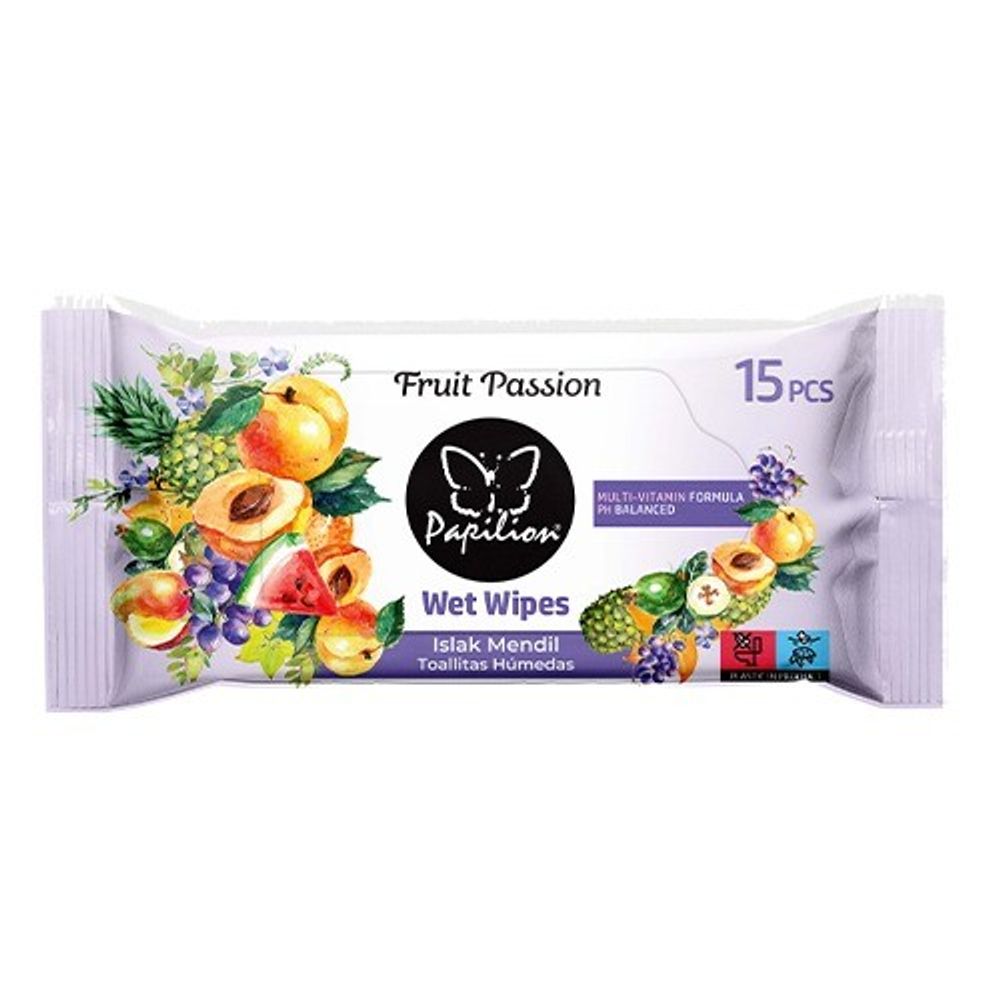 Салфетки Влажные Papilion Fruit Passion 15шт