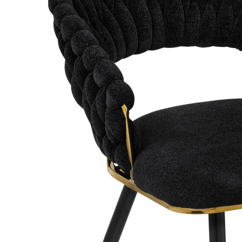 Стул на металлокаркасе Woodville Rakel black, gold