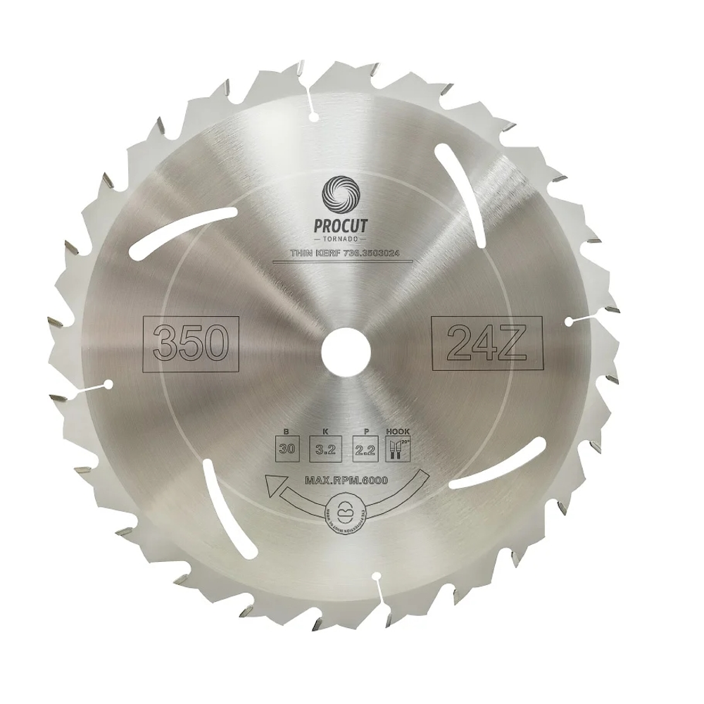 Пильный диск PROCUT 350 x 30 x 3.2 / 2.2 Z 24 ATB для продольного пиления по дереву, фанере 736.3503024