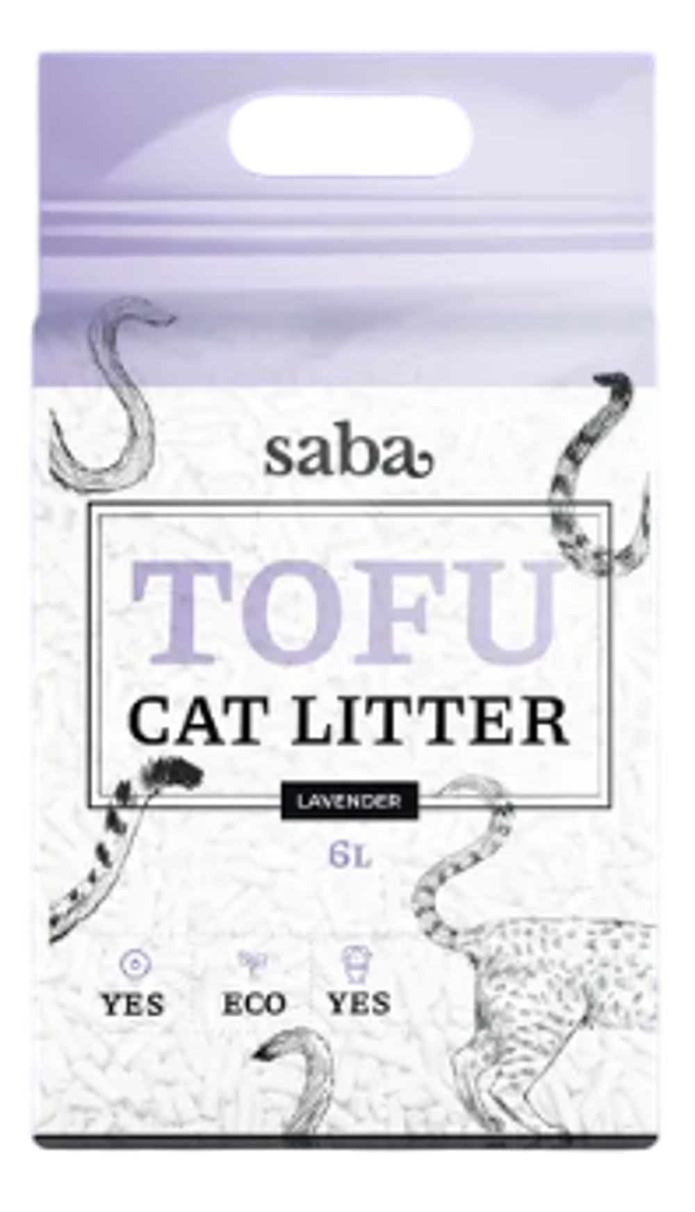 Наполнитель Saba тофу Лаванда для кошек 6 л