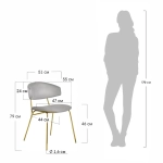 Стул Bradex Home Elle латте с золотыми ножками RF 0780