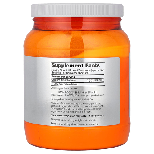 NOW Foods, Sports, моногидрат креатина, 1 кг (2,2 фунта)