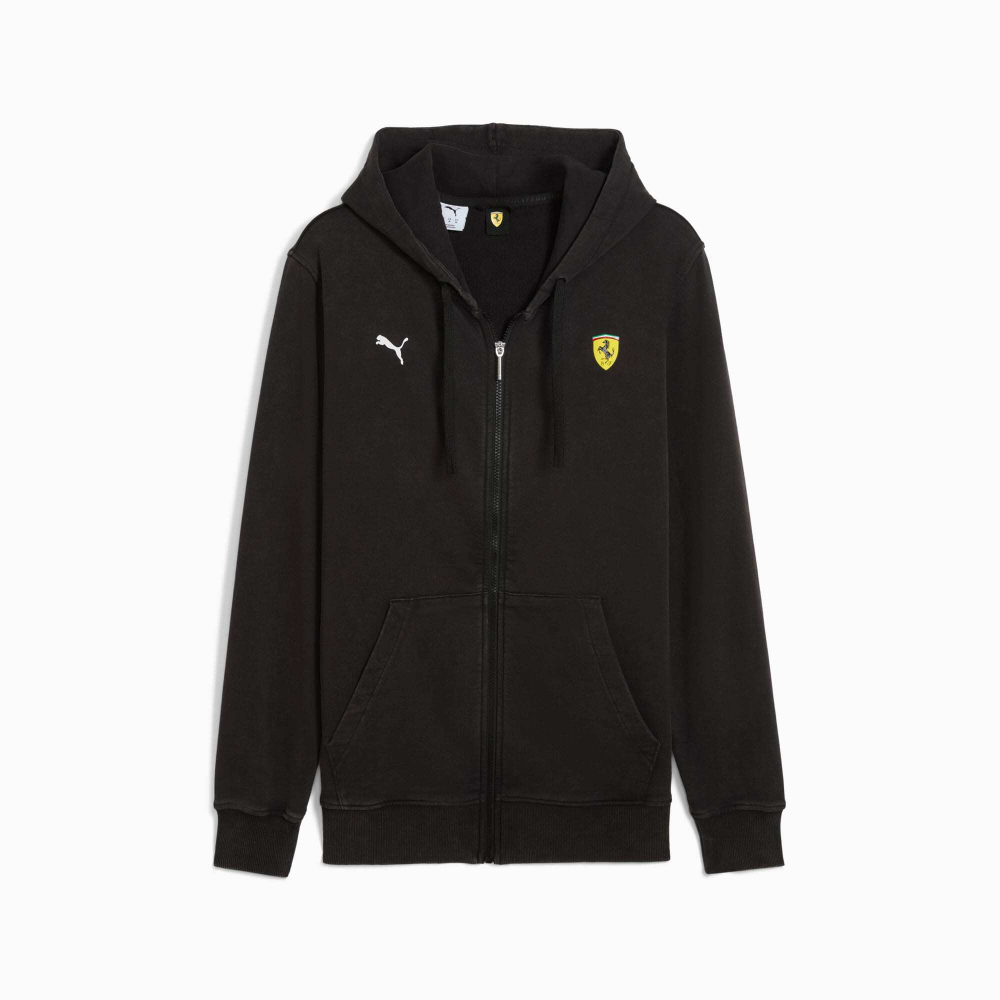 PUMA X SCUDERIA FERRARI МУЖСКАЯ СПОРТИВНАЯ ТОЛСТОВКА С КАПЮШОНОМ, ЧЕРНЫЙ