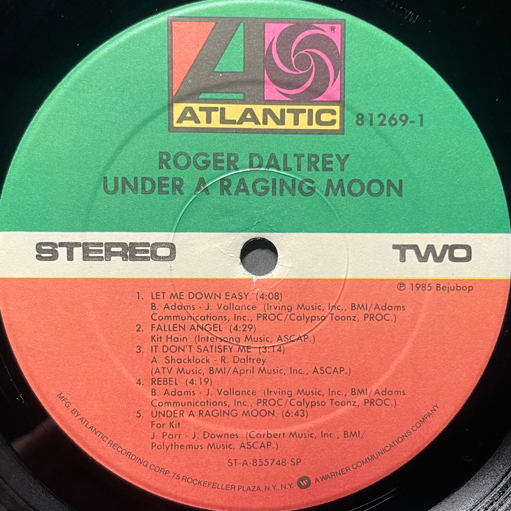 Roger Daltrey ‎– Under A Raging Moon (США 1985г.)