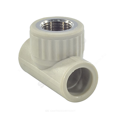 Тройник PP-R комбинированный серый Дн 20х1/2" ВР VALFEX 10127020Г