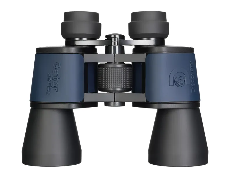 Бинокль Levenhuk Discovery New Gator 10x50 передний вид с логотипом Gator Series