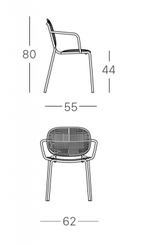 Кресло металлическое Scab Design Si-Si Dots, тортора