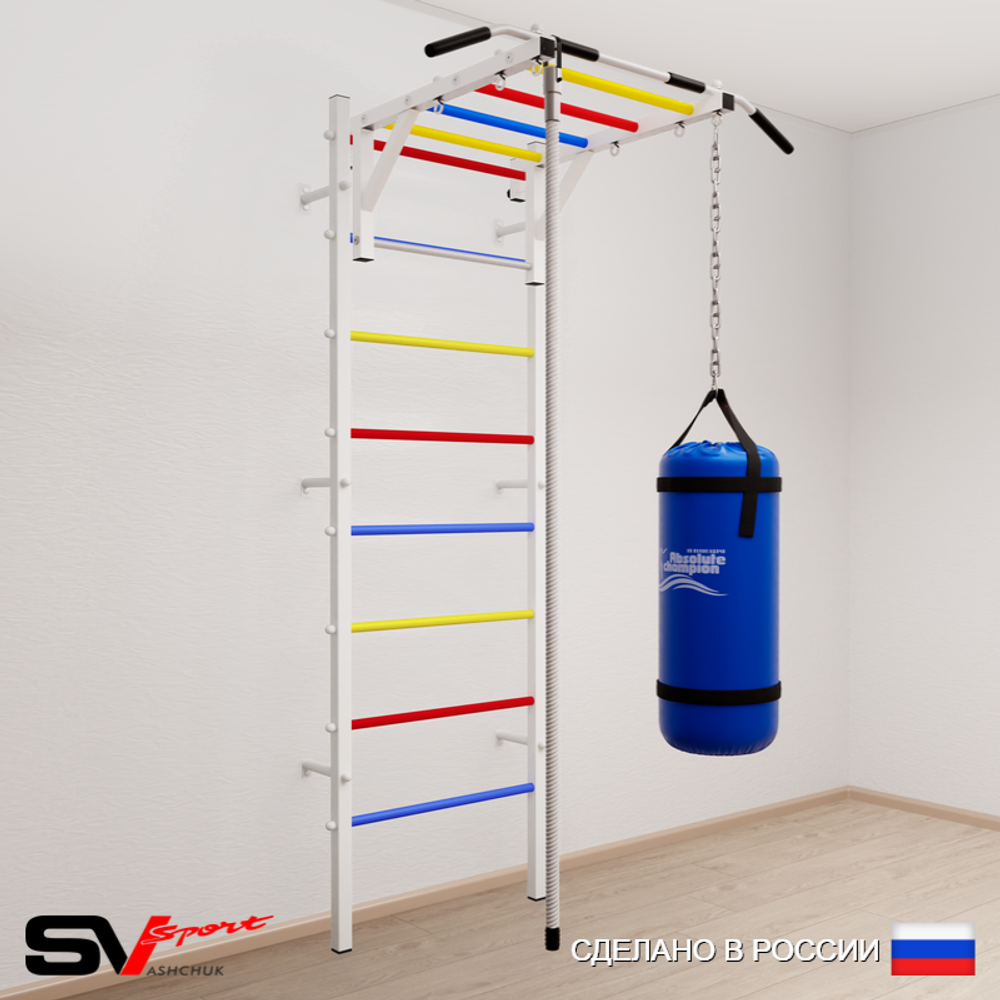 Шведская стенка Sv Sport усиленная 6293 (Турник рукоход/Канат/Цепь/Мешок 30кг)