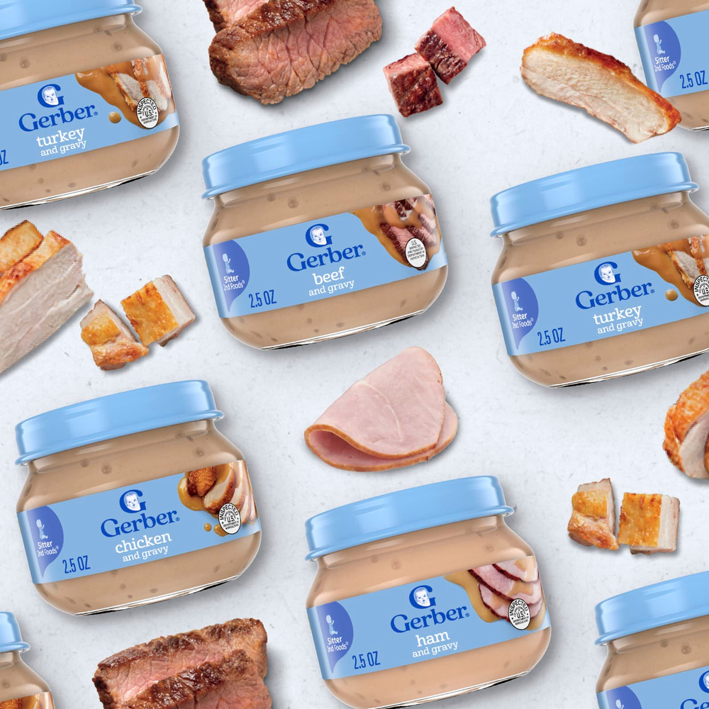 Gerber, 2nd Foods®, индейка с подливой для малышей, умеющих сидеть, 71 г (2,5 унции)