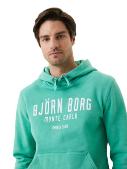 Мужская теннисная кофта Björn Borg Sthlm Hoodie - зеленый