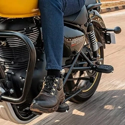 Комплект подножек Royal Enfield, тип - "Deluxe", черного цвета, арт. KXA00031