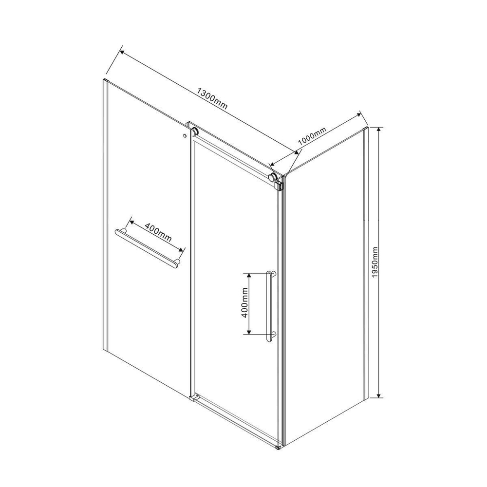 Душевой уголок Комо Софт (Como Soft) VSR-1CS1013CLB, 1300*1000, черный, стекло прозрачное,